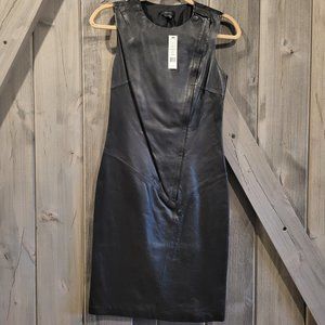 NWT Theory Black leather sheath dress size 4